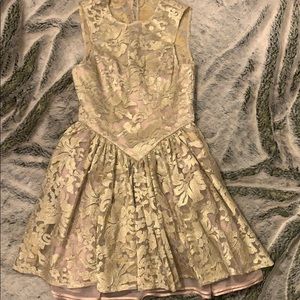 Bebe gold sparkle fit and flare